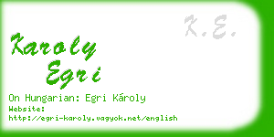 karoly egri business card
